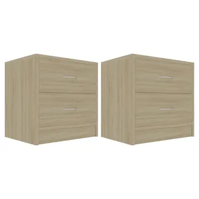 Dvo delni komplet Nočne omarice - Nočne mize sonoma hrast 40x30x40 cm iverna plošča