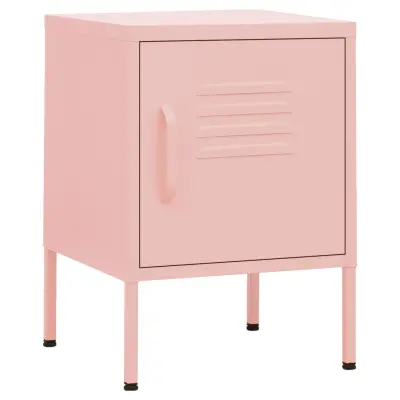 Nočna omarica - Nočna miza roza 35x35x51 cm jeklo