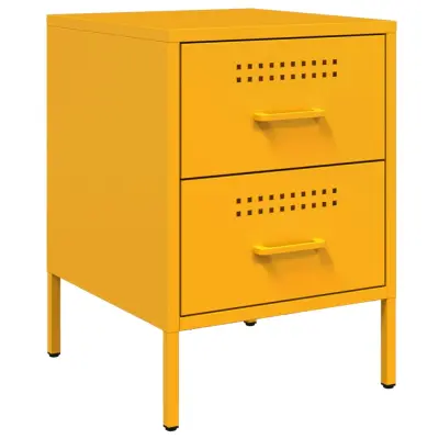 Nočna omarica - Nočna miza gorčično rumena 36x39x50,5 cm jeklo