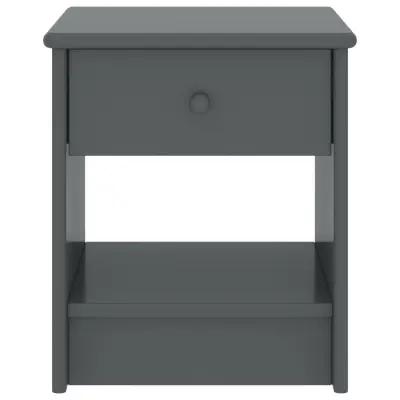 Nočna omarica - Nočna miza temno siva 35x30x40 cm trdna borovina