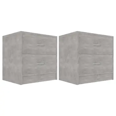 Dvo delni komplet Nočne omarice - Nočne mize betonsko sive 40x30x40 cm iverna plošča