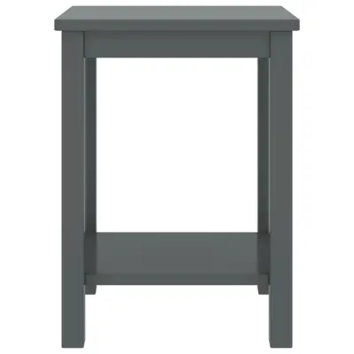 Nočna omarica - Nočna miza temno siva 35x30x47 cm trdna borovina