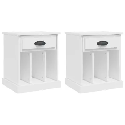 Dvo delni komplet Nočne omarice - Nočne mize bela 43x36x50 cm