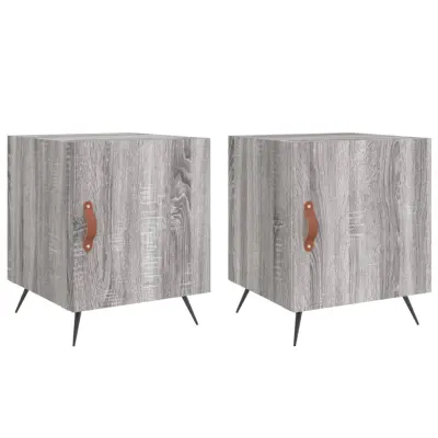Dvo delni komplet Nočne omarice - Nočne mize siva sonoma 40x40x50 cm inženirski les