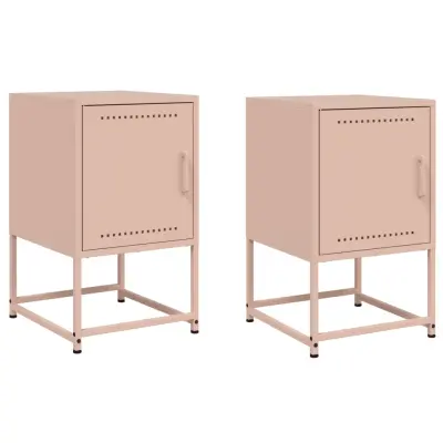 Dvo delni komplet Nočne omarice - Nočne mize roza 36x39x60,5 cm jeklo