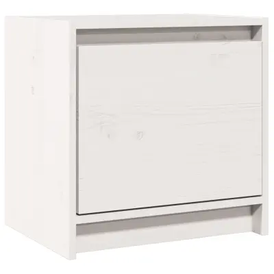 Nočna omarica - Nočna miza bela 40x30,5x40 cm trdna borovina