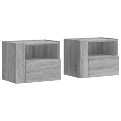 Stenski Dvo delni komplet Nočne omarice - Nočne mize siva sonoma 45x30x35 cm