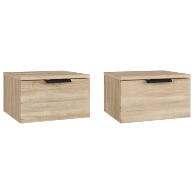 Stenski Dvo delni komplet Nočne omarice - Nočne mize sonoma hrast 34x30x20 cm