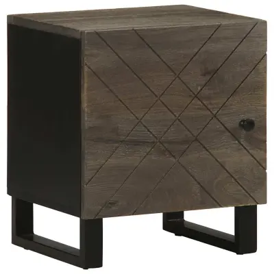 Dvo delni komplet Nočne omarice - Nočne mize črna 40x33x46 cm trden mangov les