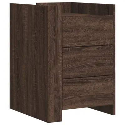 Nočna omarica - Nočna miza rjavi hrast 45x50x65 cm inženirski les