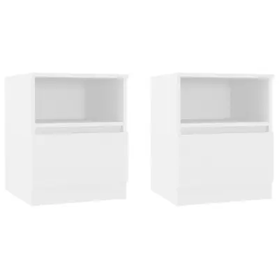 Dvo delni komplet Nočne omarice - Nočne mize bela 40x40x50 cm iverna plošča