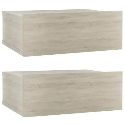 Stenski Dvo delni komplet Nočne omarice - Nočne mize sonoma hrast 40x30x15 cm inž. les