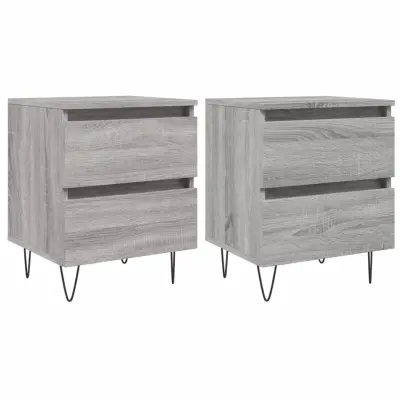 Dvo delni komplet Nočne omarice - Nočne mize siva sonoma 40x35x50 cm inženirski les