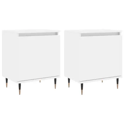 Dvo delni komplet Nočne omarice - Nočne mize bela 40x30x50 cm inženirski les