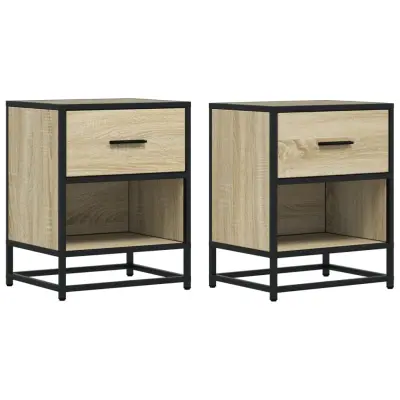 Dvo delni komplet Nočne omarice - Nočne mize sonoma hrast 40x31x50 cm inženirski les