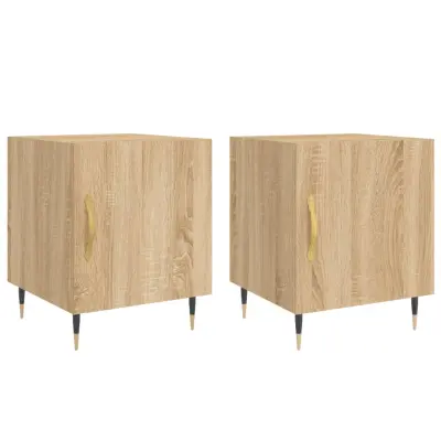 Dvo delni komplet Nočne omarice - Nočne mize sonoma hrast 40x40x50 cm inženirski les