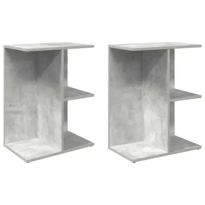 Dvo delni komplet Nočne omarice - Nočne mize betonsko siva 46,5x29x61 cm inženirski les