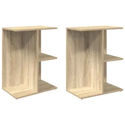 Dvo delni komplet Nočne omarice - Nočne mize sonoma hrast 46,5x29x61 cm inženirski les