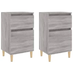 Dvo delni komplet Nočne omarice - Nočne mize siva sonoma 40x35x70 cm