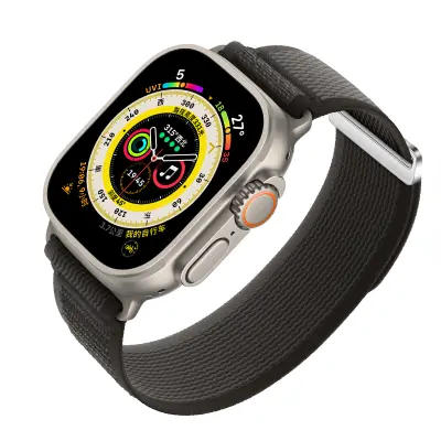 Pleteni športni pašček iz najlona za Apple Watch Black L