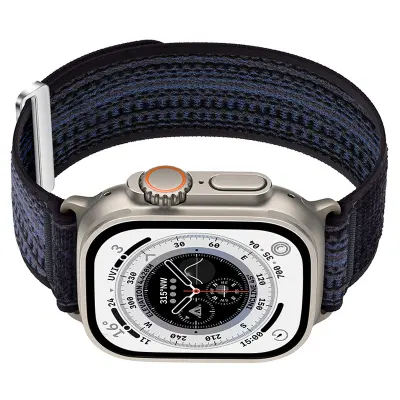 Pleteni športni pašček iz najlona za Apple Watch Black+Blue S