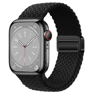 Zvezdni najlonski pleteni pašček za uro Apple Watch Black S