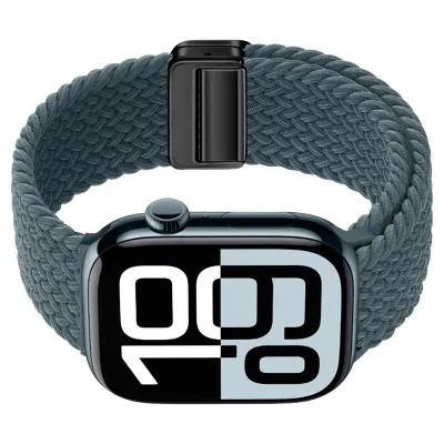 Zvezdni najlonski pleteni pašček za uro Apple Watch DarkGreen S