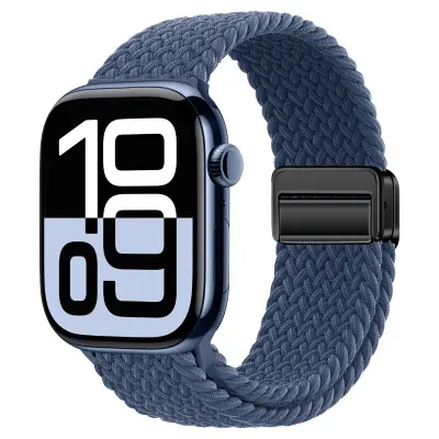 Zvezdni najlonski pleteni pašček za uro Apple Watch Blue L