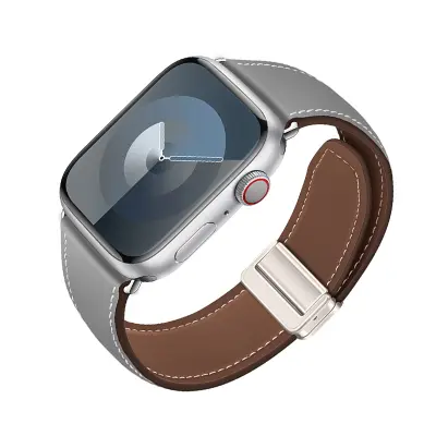 Usnjen pašček za uro Apple Watch Grey