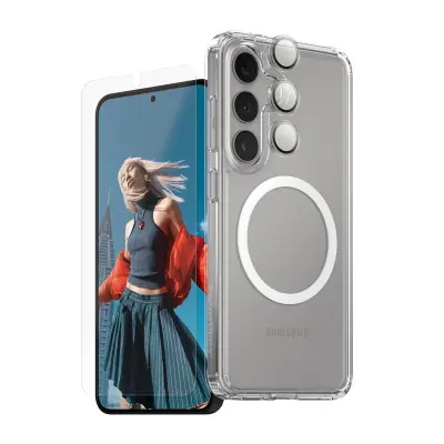 PANZERGLASS Samsung Galaxy S25 Bundle 3v1 (ovitek, zaščitno steklo, zaščitno steklo za kamero)