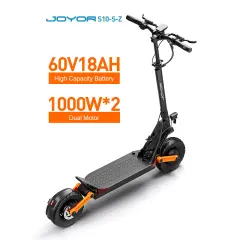 Električni skuter JOYOR S10-S-Z, 1000W*2 motor z dvojnim pogonom, baterija 60V 18AH, 10-palčne terenske pnevmatike, največja hitrost 60 km/h