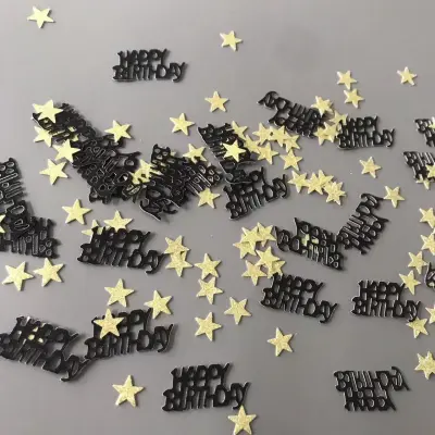Konfeti, 30 kosov črk in 100 kosov zvezdic Black