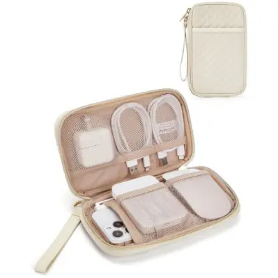 Torba za organizacijo kablov za potovanja, etui za elektronske dodatke Beige