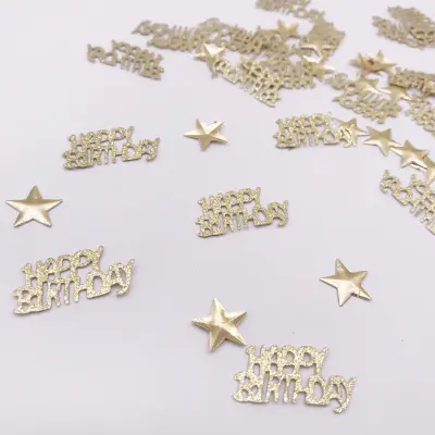 Konfeti, 30 kosov črk in 100 kosov zvezdic Light gold
