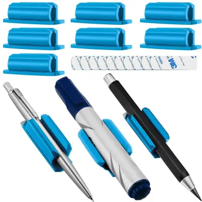 3-delni komplet silikonskih samolepilnih nosilcev za pisala za mizo Blue