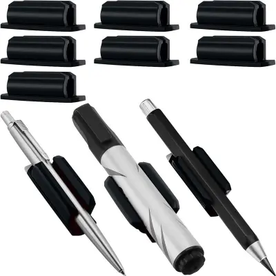 3-delni komplet silikonskih samolepilnih nosilcev za pisala za mizo Black