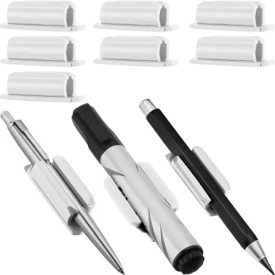 3-delni komplet silikonskih samolepilnih nosilcev za pisala za mizo White