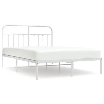 Kovinski Posteljni okvir - Dvoposteljna postelja - Zakonska postelja z vzglavjem bel 135x190 cm