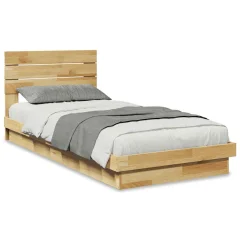 Posteljni okvir - Enojna postelja - Postelja za odrasle z vzglavjem brez vzmetnice 80x200 cm