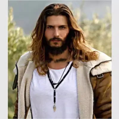 Moška rjava lasulja, elegantno pokrivalo za celotno glavo