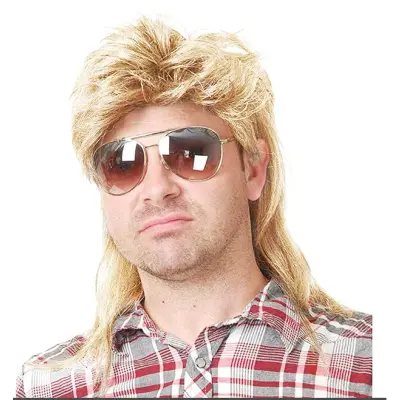 Moška lasulja Mullet, retro pričeska iz 80-ih Gold