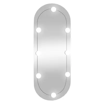 Stensko Ogledalo - Zrcalo - Kozmetično ogledalo z LED lučkami 30x70 cm stekleno ovalno