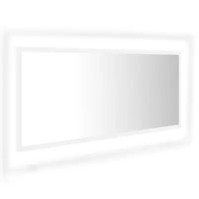 LED kopalniško Ogledalo - Zrcalo - Kozmetično ogledalo belo 100x8,5x37 cm akril