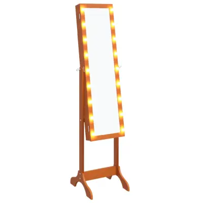 Prostostoječe Ogledalo - Zrcalo - Kozmetično ogledalo z LED lučkami 34x37x146 cm