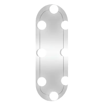 Stensko Ogledalo - Zrcalo - Kozmetično ogledalo z LED lučmi 15x40 cm stekleno ovalno