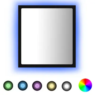 LED kopalniško Ogledalo - Zrcalo - Kozmetično ogledalo črno 40x8,5x37 cm akril