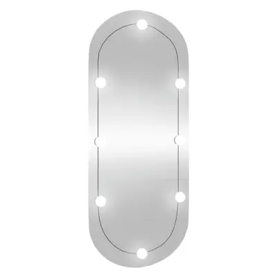 Stensko Ogledalo - Zrcalo - Kozmetično ogledalo z LED lučkami 40x90 cm stekleno ovalno