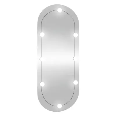Stensko Ogledalo - Zrcalo - Kozmetično ogledalo z LED lučkami 25x60 cm stekleno ovalno
