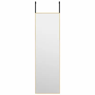 Ogledalo - Zrcalo - Kozmetično ogledalo za vrata zlato 30x100 cm steklo in aluminij