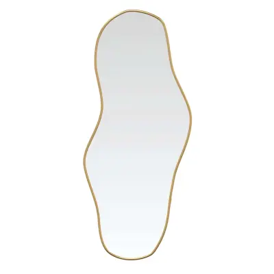 Stensko Ogledalo - Zrcalo - Kozmetično ogledalo zlato 90x40 cm